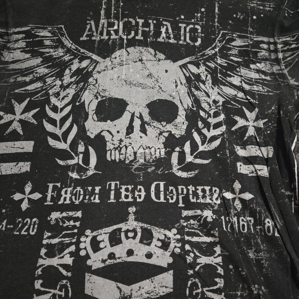 Affliction Graphic Tee with Skull Design